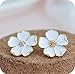 Newest trent HOT Sale Elegant White Five Leaves Jasmine Flower Floral Earring Ear Studs