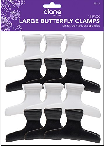 Diane Large Butterfly Clips, 12/bag - 2 pack