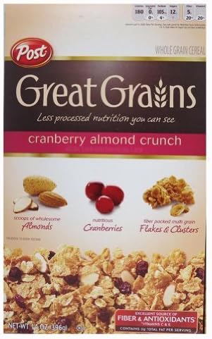 Great Grains Cranberry Almond Crunch, 14-Ounce (Pack of 4) by Post Foods LLC [Foods]