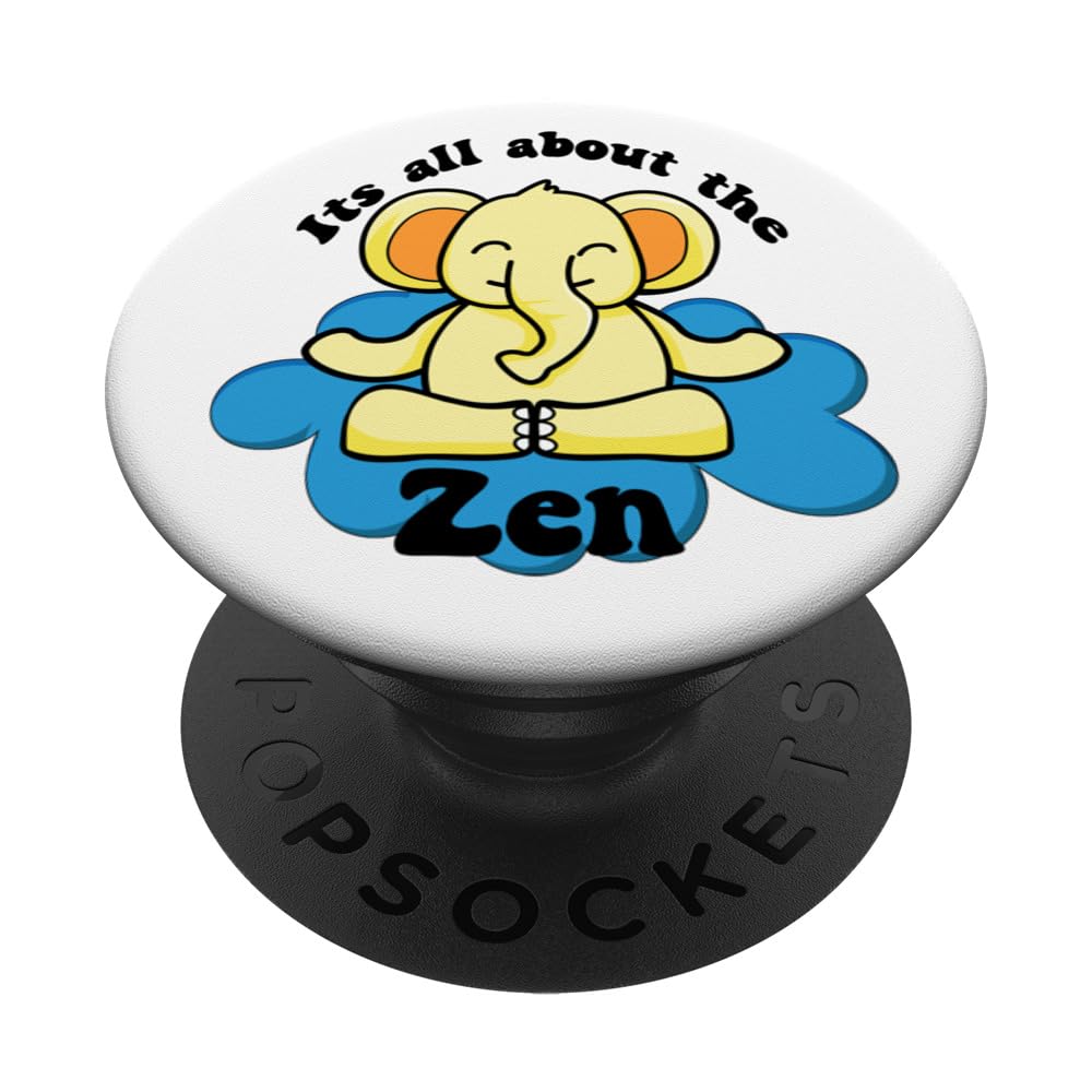 Its All About The Zen Meditating Magical Cloud Yoga Elephant PopSockets Adhesive PopGrip
