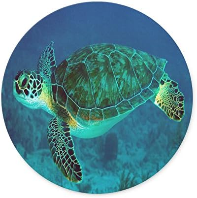 Watercolor Elegant Turtle Design Personalized Round Desktop Mousepad Mouse Pad (20 x 20 cm)