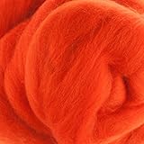 Extra Fine Merino Roving One Ounce Assorted Yellow, Orange, and Red Colors for Felting (Orange)