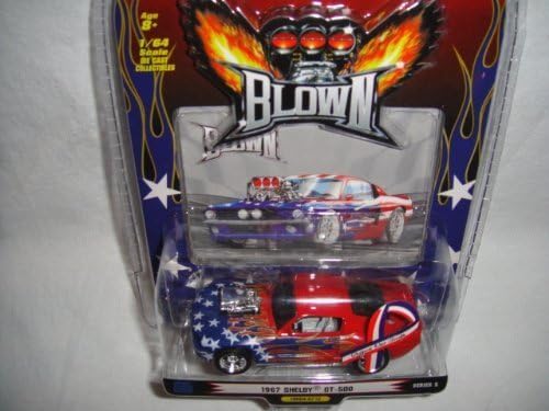 1 BADD RIDE 1:64 SCALE RED WITH STARS AND BLUE FLAMES 1967 SHELBY GT-500 DIE-CAST COLLECTIBLE by PROFESSIONAL COLLECTIBLES LTD.