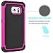 Tekcoo for Galaxy S6 Case, [Tmajor Series] [Hot Pink/Black] Shock Absorbing Hybrid Rubber Plastic Impact Defender Rugged Slim Hard Case Cover Shell for Samsung Galaxy S6 S VI G9200 GS6 All Carriers