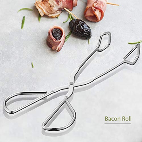 9 Inch Food Tongs Heavy Duty Stainless Steel Kitchen Tongs for Cooking, Barbecue, Serving Scissors Tongs Buffet Pliers - Thumbnail 6