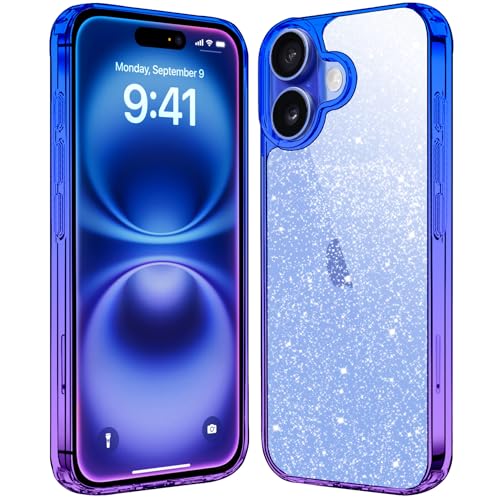 JJGoo iPhone 16 Clear Glitter Case