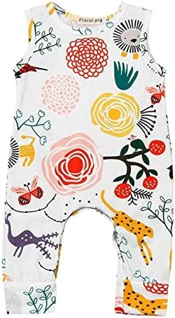 Newborn Baby Boy Girl Romper Sleeveless One Piece Plant Animal Jumpsuit Summer Bodysuit Outfits Clothes 3-18 Months