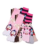 No-Slip Fuzzy Socks / Animal Toe Socks / Unisex Cotton Socks (6-Pack & 12-Pack)