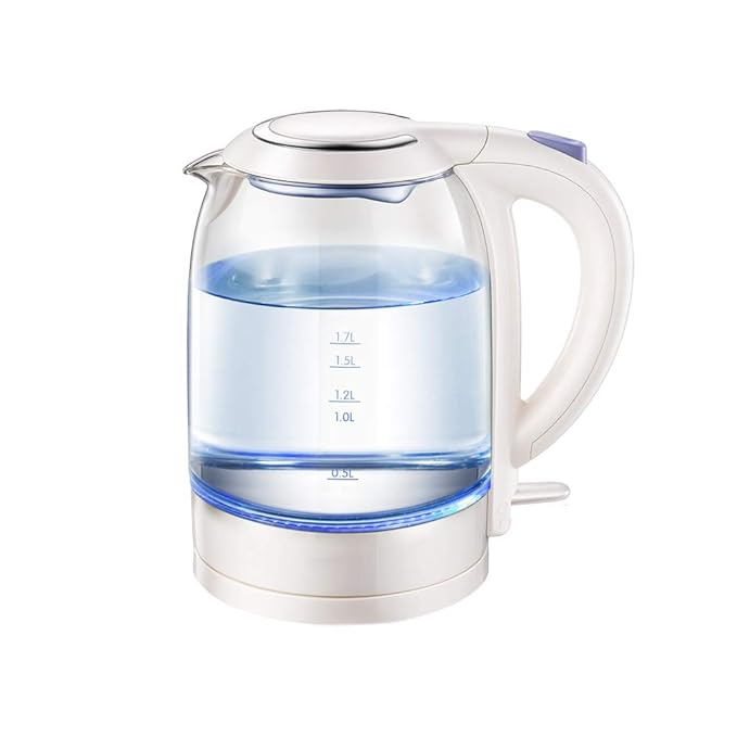 Cordless Electric Glass Kettle 1.7L Blue 1800W Fast Boil Kettle
