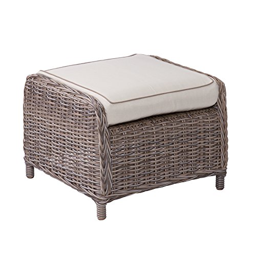 Avadi Outdoor Seater Sofa & Ottoman - Hand Woven Synthetic Wicker - 3 pc Set