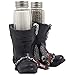 Decorative Black Motorcycle Biker Boots Glass Salt and Pepper Shaker Set Figurine with Born to Ride Banner, Skull & Eagle Wings Symbol for Bar or Kitchen Decor As Gifts for Harley Riders