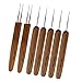 Homyl 7 Pieces Bamboo Hair Weaving Crochet Needles Hooks Dreadlock Tool Set 0.5mm