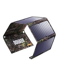 Dohiker 27W Cargador Solar, Panel Solar Portátil Plegable Alta Eficiencia con 3 Puertos USB Portátil y a prueba de salpicaduras Panel Solar para Portatil Tablet GPS Iphone Cámara iPad Otros Dispositivo 5 18V