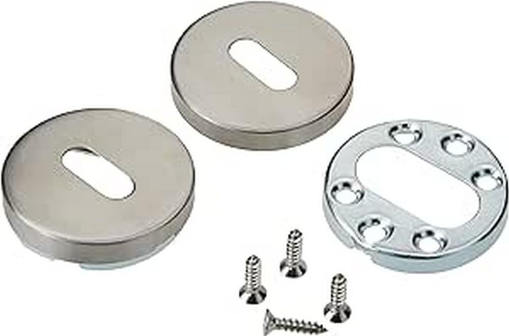 Bricard Tempo Pair of Stainless Steel Rosettes for Front Door, 67020