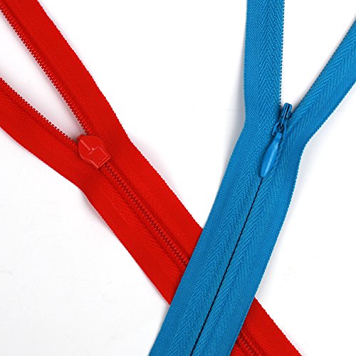 Z-COLOR 16inch Invisible Zippers DIY Nylon Coil Zipper For Sewing Clothes Cushion Pillow Tailor Tool 20 Colors (Pack of 40 Pcs)