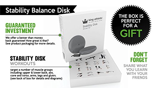 King Athletic Stability Balance Disc :: Wobble Cushion Core Trainer :: for Home or Office Desk Chair and Kids Classroom Sensory Wiggle Seat :: Instructional eBook Included