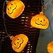 Halloween Pumpkin String Lights, Qualife 6.6ft 20 LED Copper Wire Holiday Party Terror Wall Hanging Decoration, Bulk 3D Night Lamp for Outdoor Indoor Home, Warm White, 3 AA Battery Powered.(PL005)
