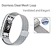 GEAK For Fitbit Charge 2 Bands, Milanese Stainless Steel Replacement Accessories for Fitbit Charge 2 Small Silver