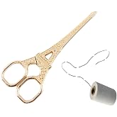 Honbay 5 Inch Gold Plated Stainless Steel Eiffel Tower Embroidery Scissors for Sewing, Craft, and Art Work