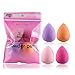 Maange Pro Makeup Sponges, Puffs, Wedges 4Pcs Sponge Set, Latex Free Blender Beauty Sponge with Multi Color, Flawless Coverage Sponges for Liquid Foundation, Creams, and Powders