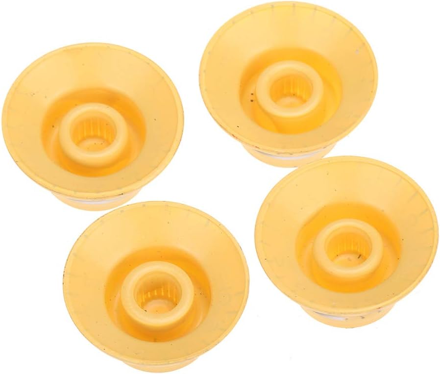Musiclily Pro Left Handed Metric Size 18 Splines Guitar Bell Top Hat Knobs for Epiphone Les Paul SG Style Cream (Set of 4) - Image 5