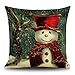 Gotd Christmas Snowman Reindeer Elk Pillow Case 18 x 18 Cushion Cover Home Decor Design Throw Pillow Cover Throw Pillow Case (Gift B)