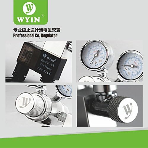 wyin Aquarium CO2 Regulator, plants! Solenoid Check Valve, Speed control Valve, bubble counters W01-00