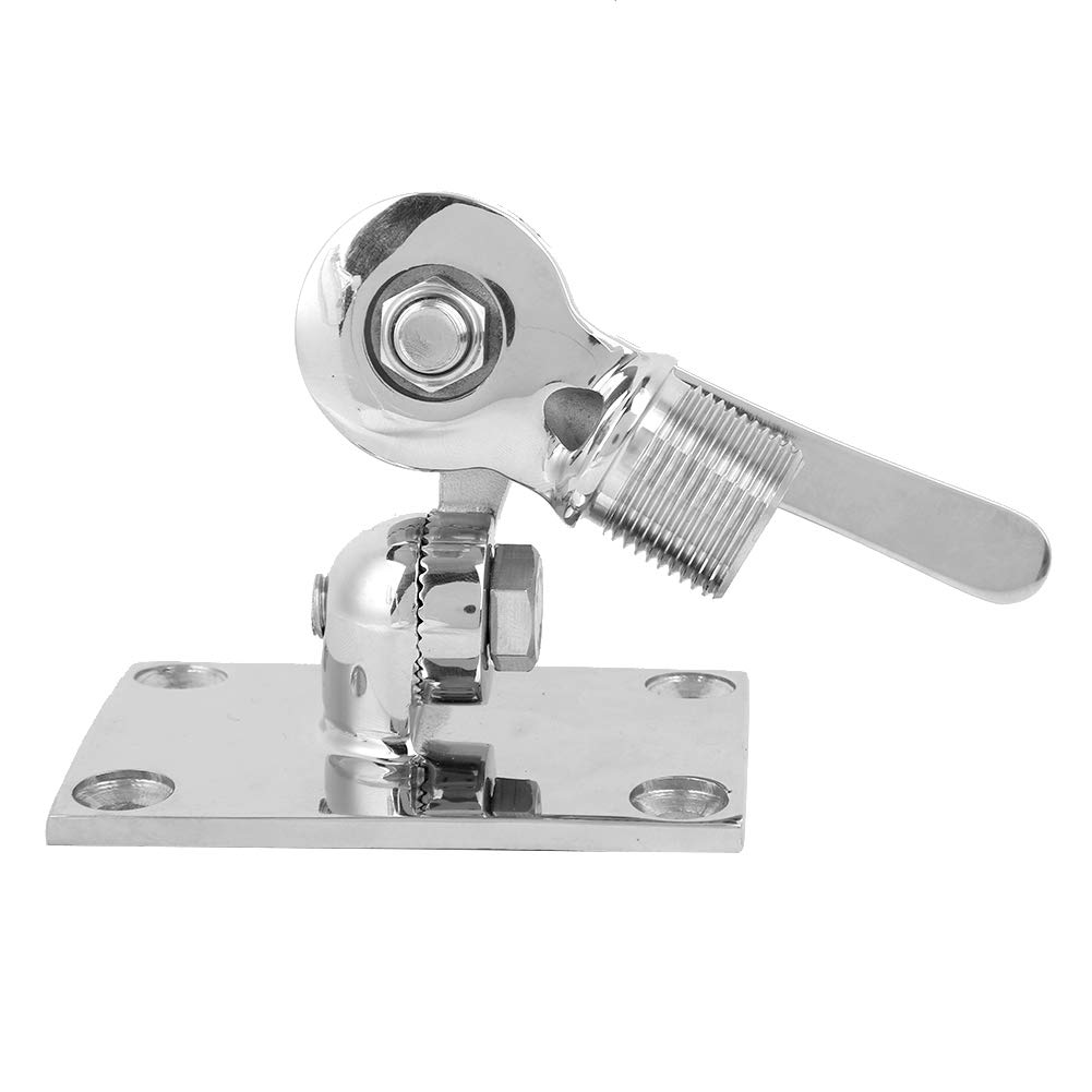 38mm/1.50in 316 Stainless Steel Marine VHF Antenna Base Mount - Adjustable Dual Axle for Optimal Performance on Your Boat Accessories