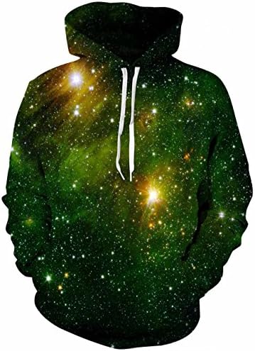 Syaimn Unisex 3D Printed Hoodies Casual Workout Hoodie Sweater Sweatshirt XX-Large Green