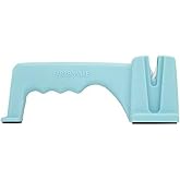 Farberware EdgeKeeper Tabletop Knife Sharpener with Ceramic Rods, Aqua | EdgeKeeper Technology, Ceramic Sharpening Rods, Compact Lightweight Design for Easy Tabletop Knife Sharpening