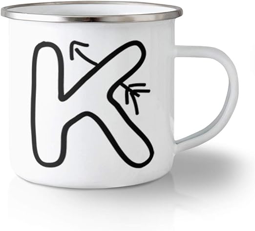 Amazon Com Unbreakable Travel Mug 10 Ounces K Cupid Love Arrow Monogram Letter Aluminum Tea Cup Design Only Kitchen Dining
