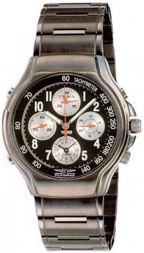 YEMA by Seiko of France Men's FLYGRAF Gun-Metal-Finish Sport Quartz Alarm/Chronograph Watch. Model: YM061