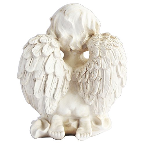 Kneeling Praying Cherub Statue Angel Statue Figurine Indoor Outdoor Home Garden Decoration Wings Angel Statue Sculpture Memorial Statue (Kneeling Praying Cherub)