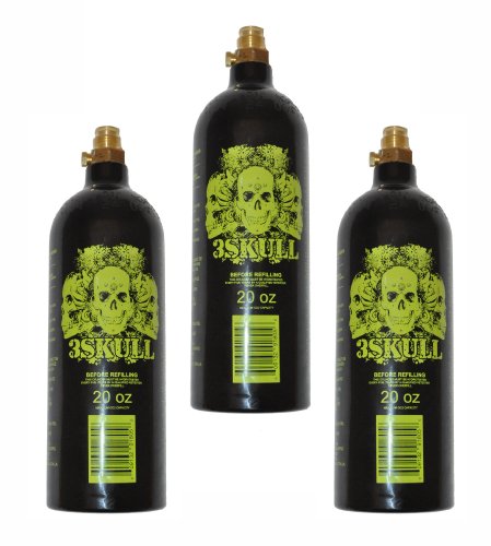 3Skull Paintball 20oz Co2 Aluminum Tank w/pin valve - 3 Pack