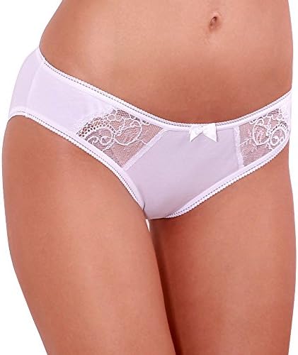 VIP Women Sexy Lady Cotton Sheer White Lace Briefs Soft Panties (12 / XL, White)