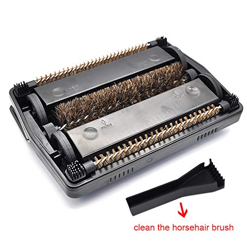 EZ SPARES Quiet Carpet Sweeper, Floor Sweeper with Horsehair Roller