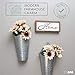 Ilyapa Galvanized Wall Planter 2 Pack - 16 Inch Hanging Metal Wall Vases for Flowers - Farmhouse Style Decor