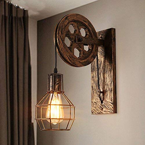 Wandleuchte E27 Vintage Wandlampe Retro Wandbeleuchtung Kreative Beleutung für Treppenhaus Flur Cafe Bar Restaurant Hotel (Br