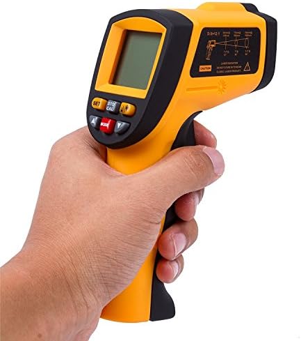 YM 700 Non-contact Digital Laser Infrared Thermometer,-58°F~1292°F，Yellow and Black (-58°F~1292°F)