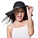 FURTALK Summer Beach Sun Hats for Women Foldable Floppy Lace Cotton Wide Brim Hat Caps Black