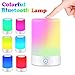 Jushoor Upgraded Wireless Bluetooth Speaker, Stereo Subwoofer with Smart Touch Control, RGB Color Changing LED Night Light Lamp, Perfect for Home Bedside Desk, Outdoor, Travelling.