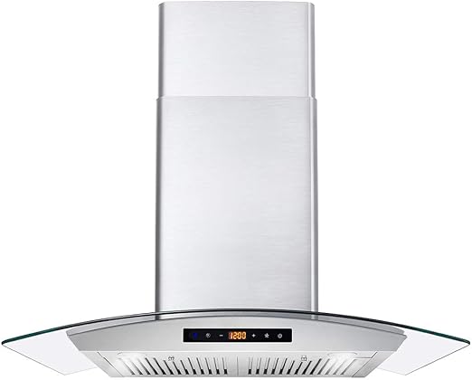 Cosmo Cos 668wrcs75 Pro Style Wall Mount Range Hood 30 Inch 760 Cfm Tempered Glass Ducted Exhaust Vent 3 Speed Fan Stainless Steel