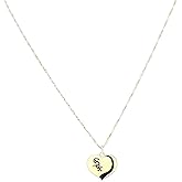 Pro Specialties Group Glitter Heart Pendant Necklace Silver, One Size, Team Colors