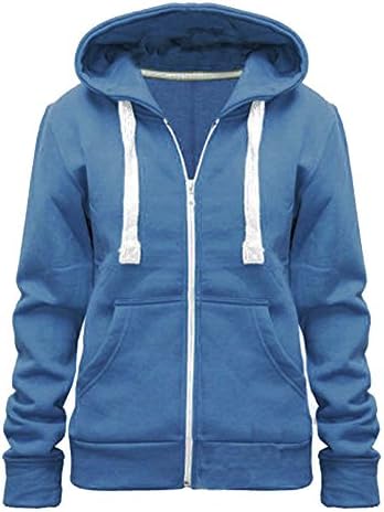Superglamclothing Made by Purlยฎ New Womens Ladies Plain Casual Hoodie Fleece Pockets Sweatshirt Long Sleeve Hooded Coat Hoodys Zip Jacket Coat Plus Size UK 8-22