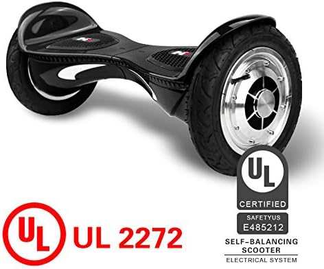 Ovida HX UL2272 Self Balancing Scooter with All-Terrain / Hover Board, 10" Smart Two Wheel Electric Scooter with App Control /Bluetooth Speaker and LED Lights, Black