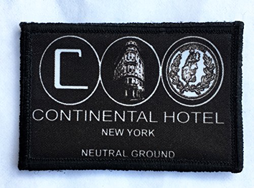 John Wick Continental Hotel Morale Funny Tactical Military Patch.Made in the USA Perfect for your rucksack, tactical pack bag, plate carrier, Molle Gear operator hat or cap! Hook and Loop. 2x3