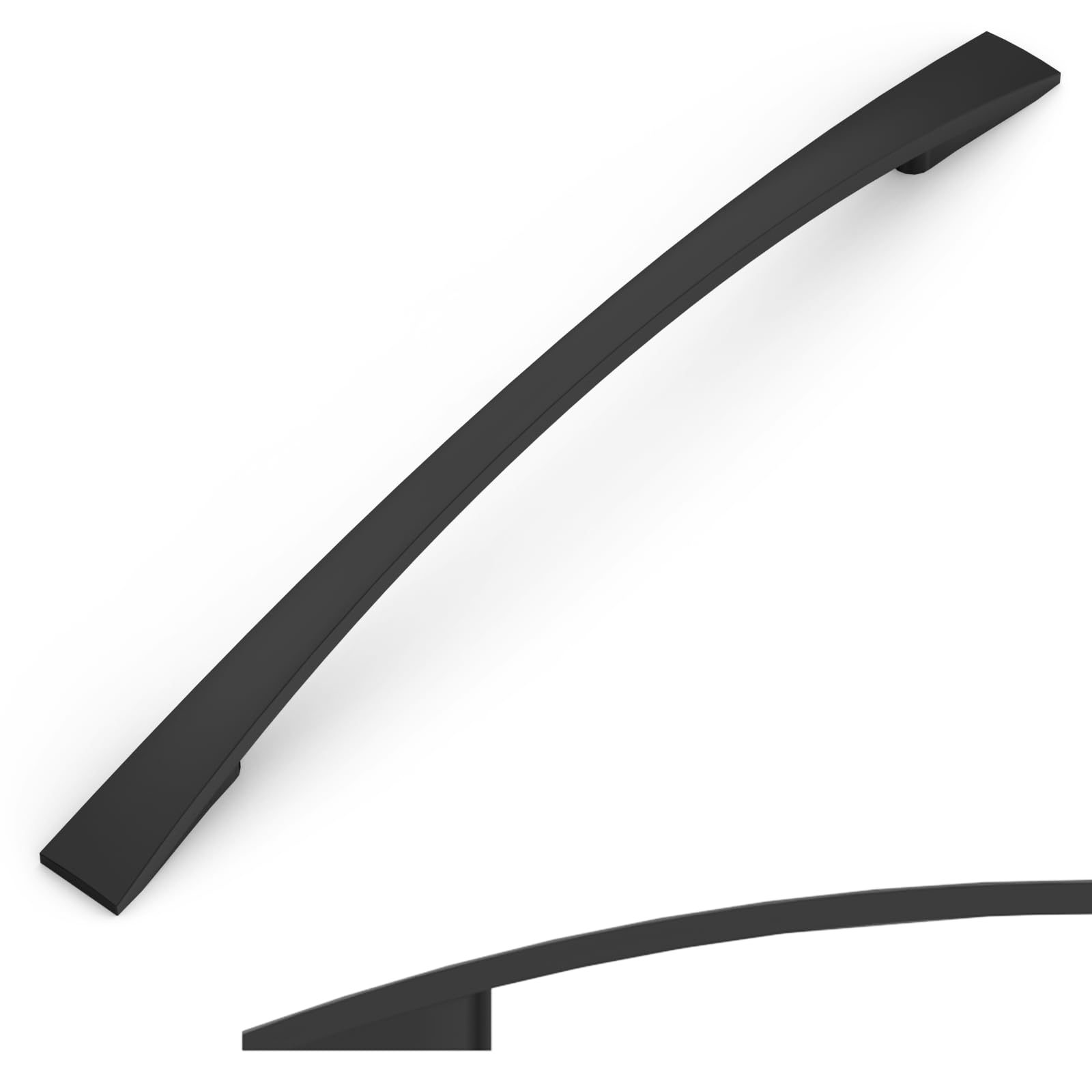 Amerdeco 10 Pack Matte Black Cabinet Pulls 6.3 Inch(160mm) Hole Centers Kitchen Cabinet Handles Solid Zinc Alloy Cabinet Hardware Drawer Pulls AM010