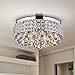 Jojospring Antonia Ornate Crystal Flush Mount Chandelier in Chrome