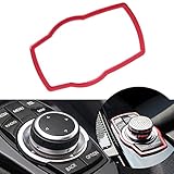 Thor-Ind Car Interior Center Console Multimedia Buttons Decor Frame Cover Trim for BMW 1 3 4 5 7 Series X1 X3 X4 X5 X6 2013-2014 E38 E70 E71 E81 E84 E87 F01 F07 F10 F11 F15 F16 F20 F25 F26 (Red)