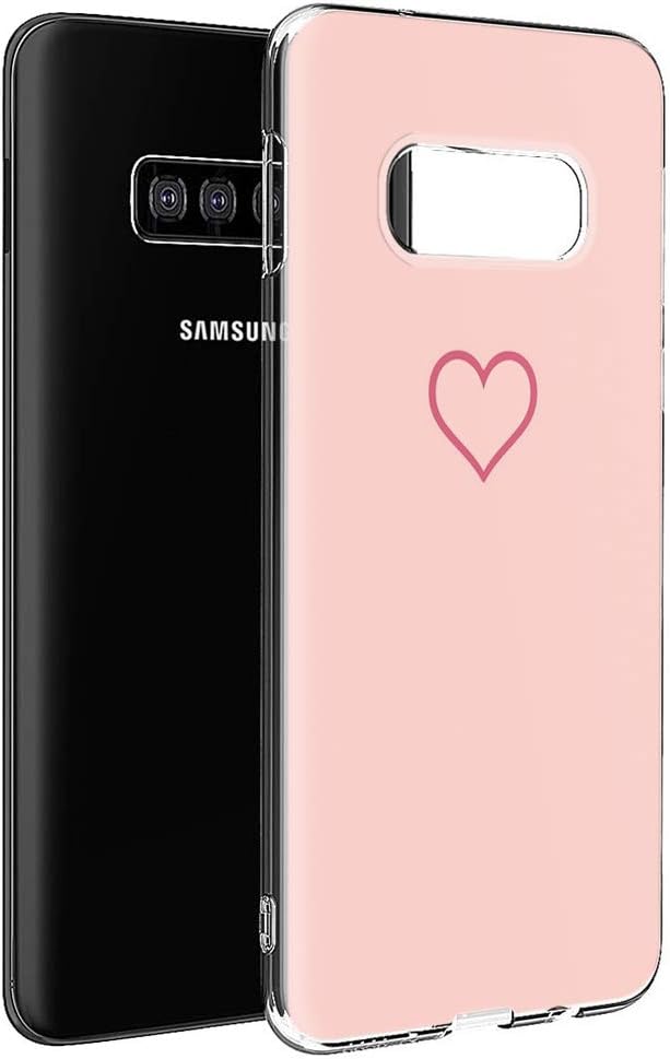 Yoedge Samsung Galaxy S10 Case, Clear Transparent Personalised Print Patterned Protective Case Ultra Slim Shockproof TPU Silicone Gel Cover Bumper Skin for Samsung Galaxy S10 (Pink Love)
